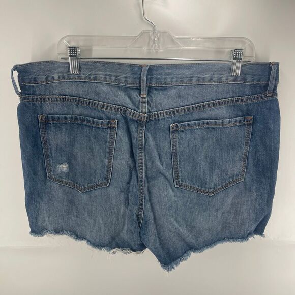 Old Navy Women's The Diva Distressed Cut Off Denim Jean Shorts Blue Size 16 - Picture 5 of 8